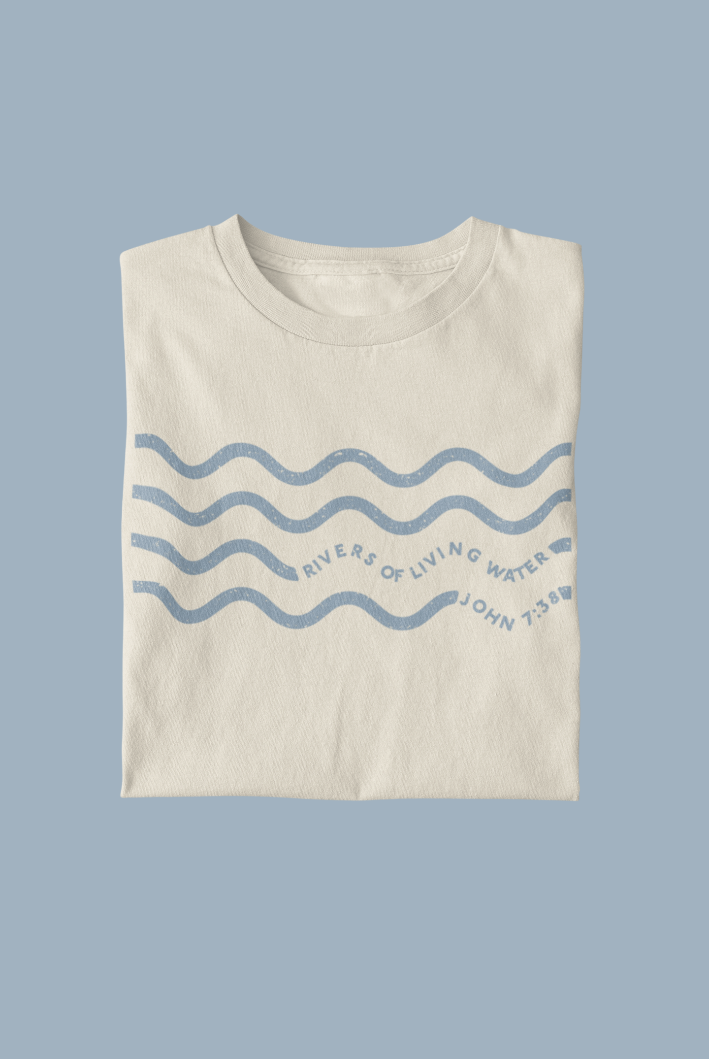 Rivers of Living Water Kids' T-Shirt John 7:38 Minimalist Design (6Y