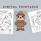 Printable paper doll set featuring three critters: a bear, kitten, and mouse, with winter-themed outfits and accessories like sweaters, scarves, and hats. Perfect for kids' crafts, homeschooling, and festive activities."